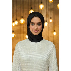Düz Desen Vual Eşarp Siyah Vual Ipek Eşarp -  10100-34