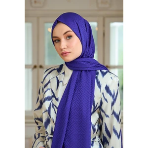 Yaz Işıltısı Koleksiyonu İpeksi Jakar Şal Gece Mavi 9017-12