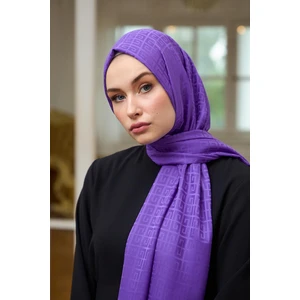 Yaz Işıltısı Koleksiyonu İpeksi Jakar Şal Menekşe 9016-08