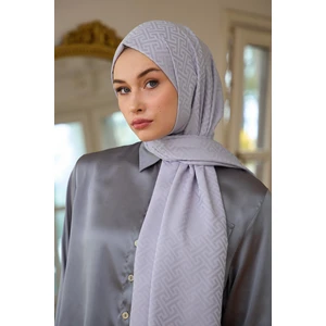 Yaz Işıltısı Koleksiyonu Ipeksi Jakar Şal Lavanta Gri 9017-17