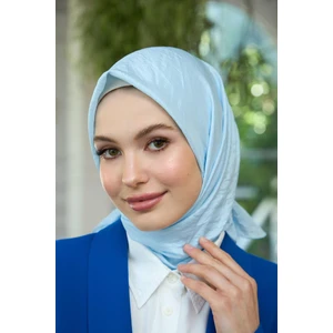 Düz Desen Vual Eşarp Buz Mavi Vual Ipek Eşarp -  10100-07