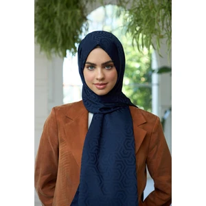 Yaz Işıltısı Koleksiyonu İpeksi Jakar Şal Lacivert 9013-02