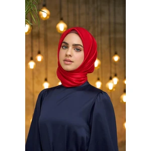 Düz Desen Vual Eşarp Kırmızı Vual Ipek Eşarp -  10100-27