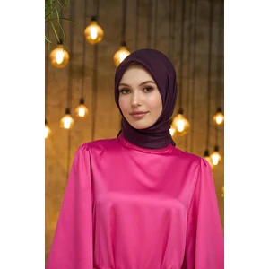 Düz Desen Vual Eşarp Mürdüm Vual Ipek Eşarp -  10100-26