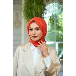 Düz Desen Vual Eşarp Turuncu Vual Ipek Eşarp -  10100-17