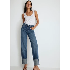 Savannah Cuffed Iconic Puslu Koyu Mavi Jean Pantolon  1010640-87927
