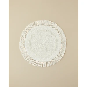 Falbelo Pamuklu Banyo Paspası Ekru