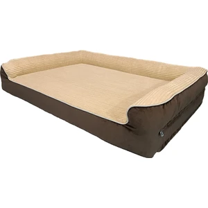 Premium Sofa Blok Sungerli Alezli Fermuarlı Yıkanabilir Köpek Yatağı S-Latte