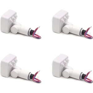 4x 220V Mini Insan Vücudu Kızılötesi Sensör Kızılötesi Vücut Sensörü Anahtarı LED Projektör Pır Hareket Sensörü Ayarlanabilir Beyaz (Yurt Dışından)