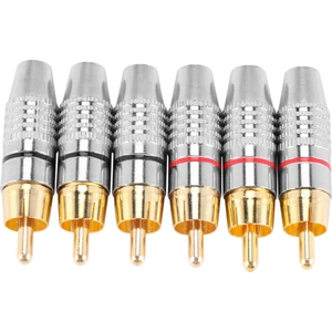 Rca Erkek Fiş Adaptörü, Ses Fono Altın Kaplama Lehim Konektörü, Hi End - 6'lı Paket, Gümüş (Yurt Dışından)