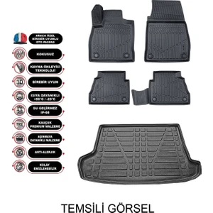 Sare Tuning Ford Tourneo Courier 2024 Sonrası 3D Bagaj Havuzu ve 4d Luxury Paspas Seti