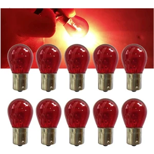 10 Adet 12V PR21W 93 Tek Duy Yakın Tırnak Ampul BAU15S Kırmızı