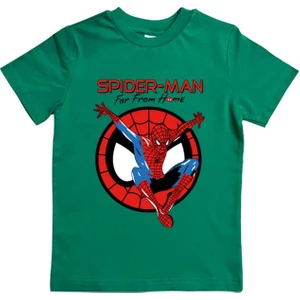 Baskılı Örümcek Adam Pamuklu Penye Kumaş Yazlık Çocuk Tişört