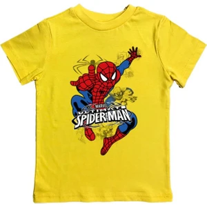 Baskılı Örümcek Adam Pamuklu Penye Kumaş Yazlık Çocuk Tişört