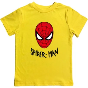 Baskılı Örümcek Adam Pamuklu Penye Kumaş Yazlık Çocuk Tişört