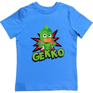 Pj Maskeliler Baskılı Pamuklu Penye Kumaş Yazlık Çocuk Tişört