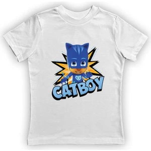 Pj Maskeliler Baskılı Pamuklu Penye Kumaş Yazlık Çocuk Tişört