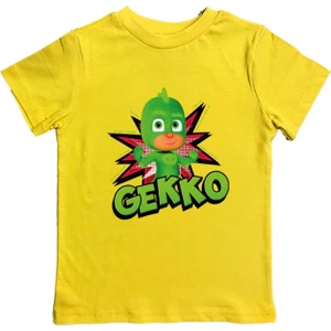 Pj Maskeliler Baskılı Pamuklu Penye Kumaş Yazlık Çocuk Tişört