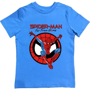 Baskılı Örümcek Adam Pamuklu Penye Kumaş Yazlık Çocuk Tişört