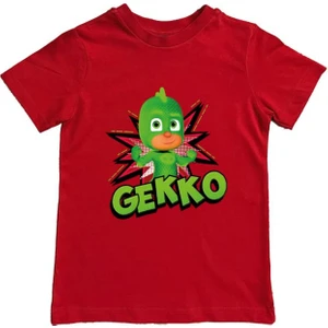 Pj Maskeliler Baskılı Pamuklu Penye Kumaş Yazlık Çocuk Tişört