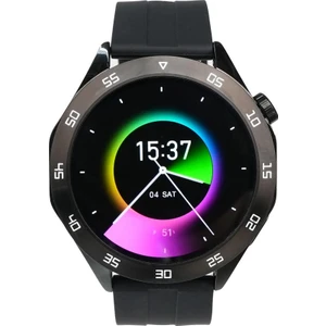 HT04 Akıllı Saat 46 mm Siyah Silikon Kordon Çinko Alaşım Kasa