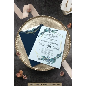 Cem Davetiyeleri Düğün Nişan Nikah Kına Davetiyesi 9044 (100 Adet) Baskı Dahil