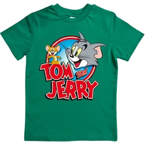 Tom & Jerry Baskılı Pamuklu Penye Kumaş Yazlık Çocuk Tişört