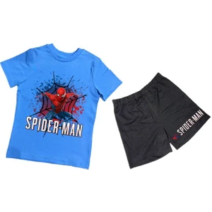 Unisex Spiderman Baskılı Pamuklu Kumaş Kısa Kollu Şortlu Ikili Çocuk Takımı
