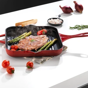 Guss Chef Döküm Kare Grill Tava 28X28CM-1 Parça-Kırmızı