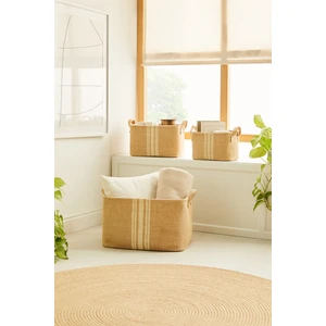 Ocean Home Textile 3'lü Çizgili Jüt Sepet Set