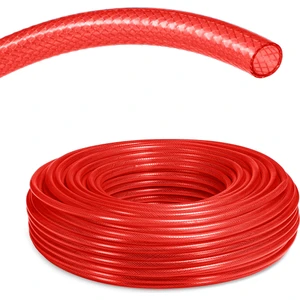 Pvc Şeffaf Örgülü Hortum Kırmızı Renk 3/4 ( İç Çap 19 Mm) 100 Metre
