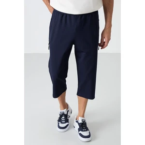 Tommy Life Indigo Fermuar Cepli Standart Kalıp Klasik Paça Erkek Kapri - 83091