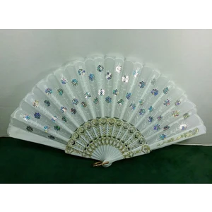 Yelpaze  Şık Doğal Serinletici Pullu YELPAZE-877-13 Beyaz x 2 Adet