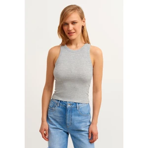 la & vetta Fitilli T-Shirt Halter Yaka Örme Atlet