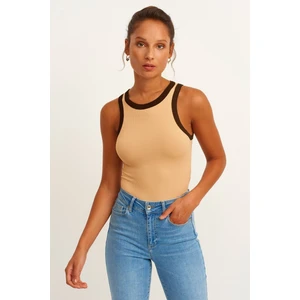 la & vetta Fitilli T-Shirt Halter Yaka Örme Atlet