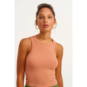 la & vetta Fitilli T-Shirt Halter Yaka Örme Atlet