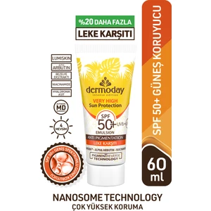 Leke Karşıtı Nanozom Filtreli Spf 50+ Güneş Kremi. Lumiskin ve Arbutin Etkili 60 ml