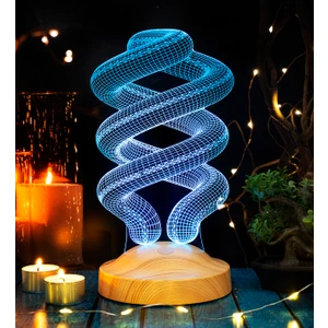Spiral Şeklinde Gece Lambası, Helezon 3D Led Lamba