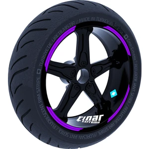 Çınar Extreme Double Stripe Tasarımlı Patlıcan Moru Jant Şeridi Sticker Çınar Extreme