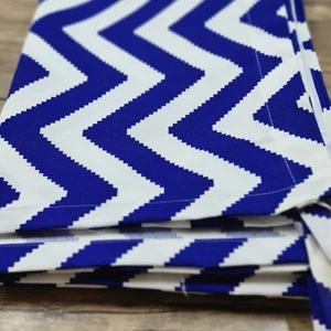 Devrim Olivya Tekstil Mavi-Beyaz Zikzak Desenli Özel Dikim Lüks Branda Balkon Perdesi