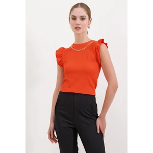 0430 Örme Bluz A.turuncu