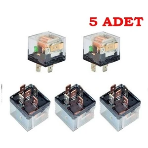 5 Adet Üniversal Röle 40 Amper Şeffaf 5 Uçlu 12V Role N11.2878