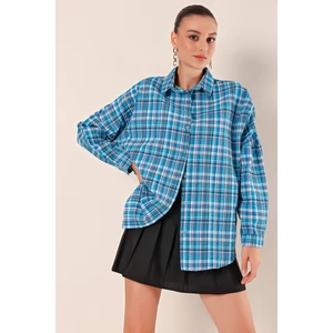 3900 Oversize Uzun Basic Gömlek - C.mavi