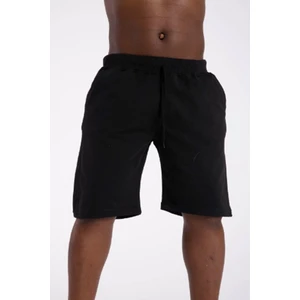 Erkek Pamuklu Penye Şort Regular Fit Şort Siyah SRT01