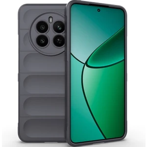 Realme 12+ Için Kaymaz Yumuşak Silikon Telefon Kılıfı - Koyu Gri (Yurt Dışından)