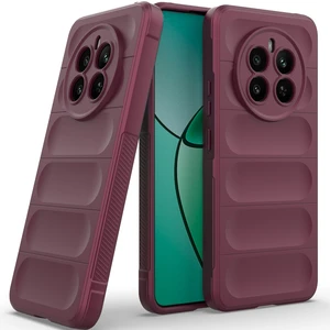 Realme 12+ Için Kaymaz Yumuşak Silikon Telefon Kılıfı - Koyu Kırmızı (Yurt Dışından)