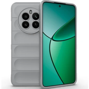 Realme 12+ Için Kaymaz Yumuşak Silikon Telefon Kılıfı - Gri (Yurt Dışından)