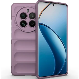 Realme 12 Pro / 12 Pro+ Için Kaymaz Yumuşak Silikon Telefon Kılıfı - Mor (Yurt Dışından)