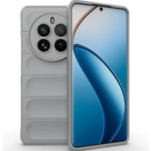 Realme 12 Pro / 12 Pro+ Için Kaymaz Yumuşak Silikon Telefon Kılıfı - Gri (Yurt Dışından)