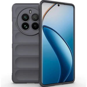 Realme 12 Pro / 12 Pro+ Için Kaymaz Yumuşak Silikon Telefon Kılıfı - Koyu Gri (Yurt Dışından)